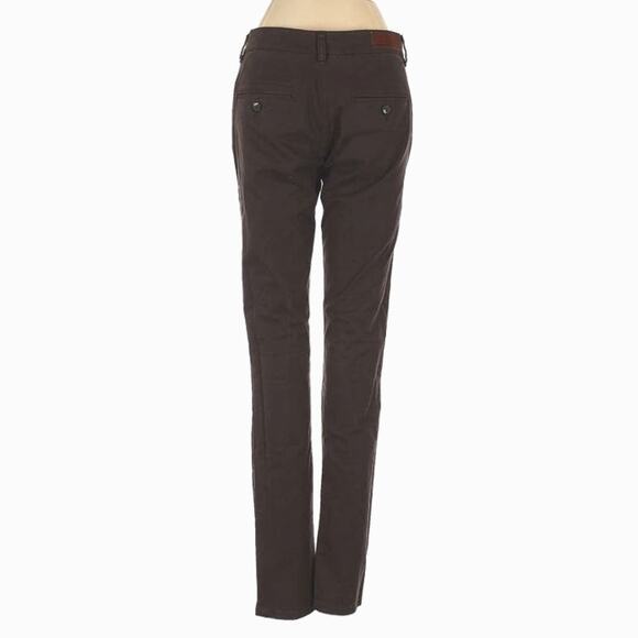AllSaints Brown Filter Chino Mid-Rise Cotton Slim Stretch Pants Size 4 - Picture 3 of 10